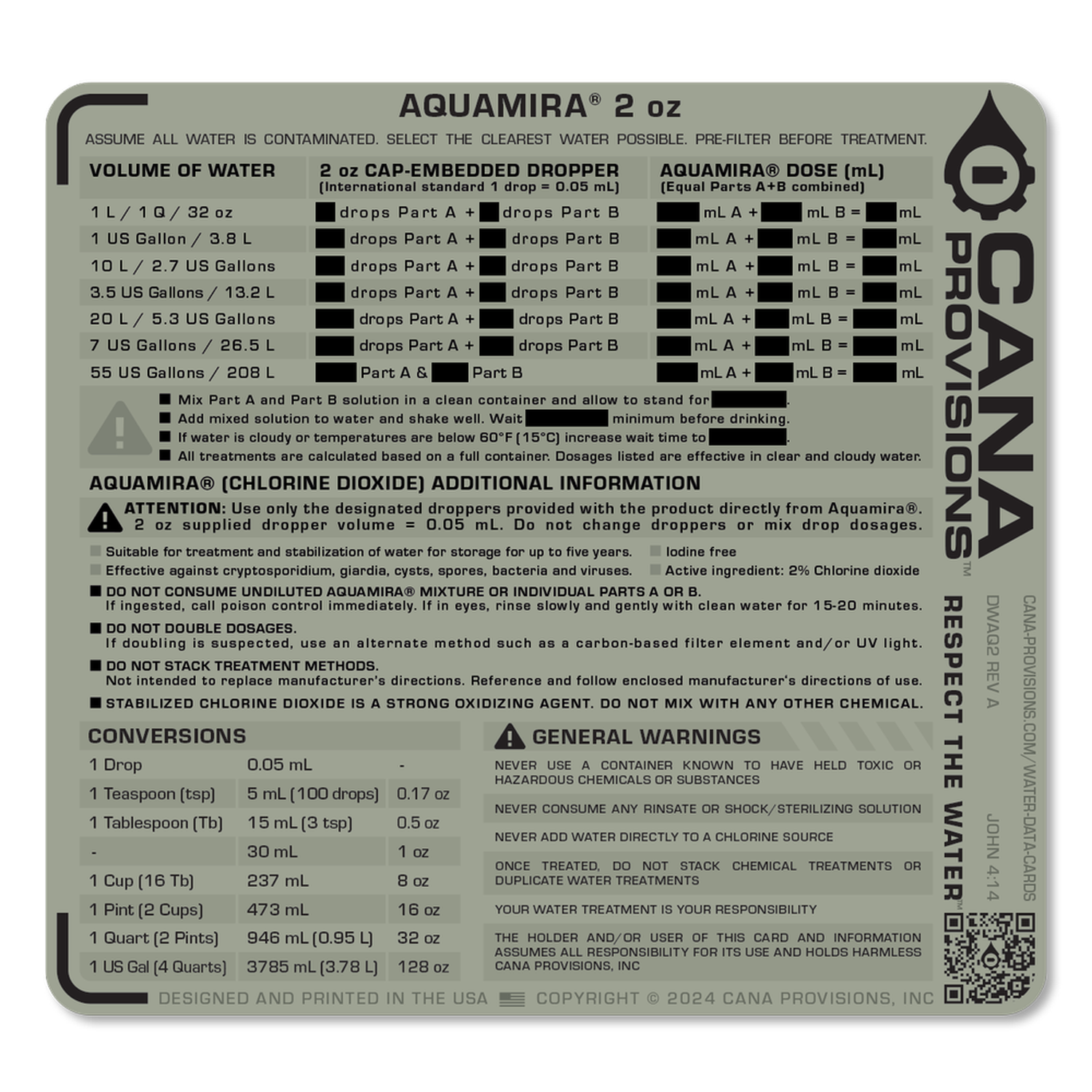 2oz Aquamira Decal