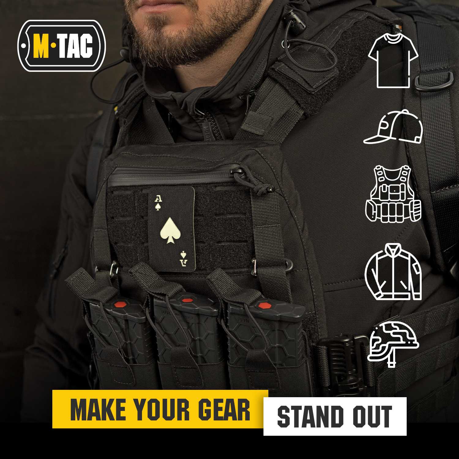 M-Tac patch Ace of Spades Laser Cut - (Set of 2)