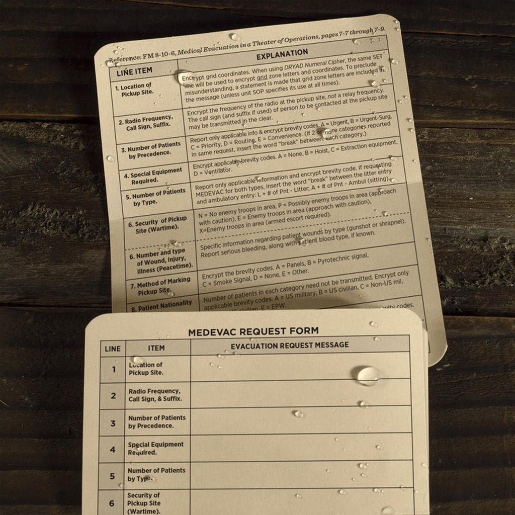 9-Line MEDEVAC Card (50 Pack)