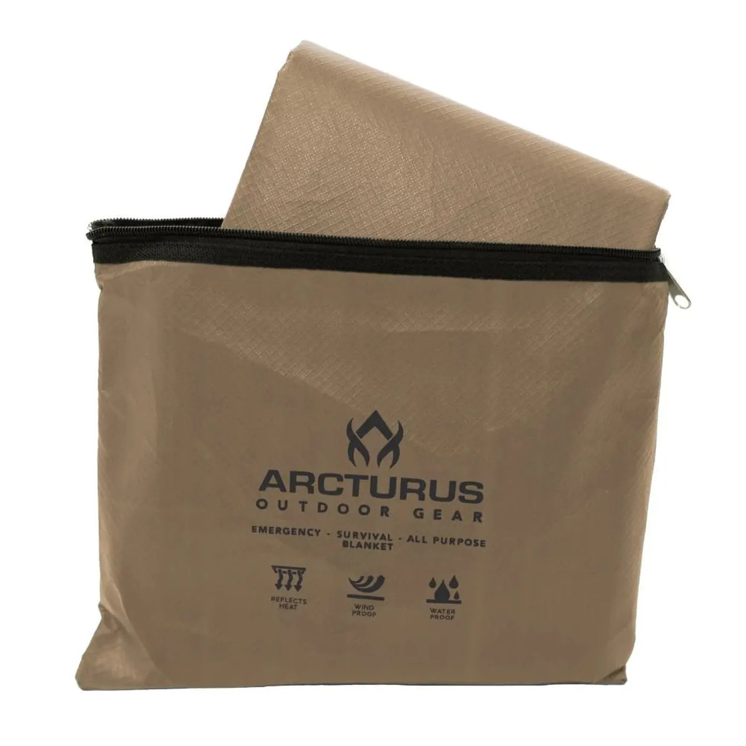 Arcturus All-Weather Outdoor Survival Blanket – Coyote Brown (60" x 82")