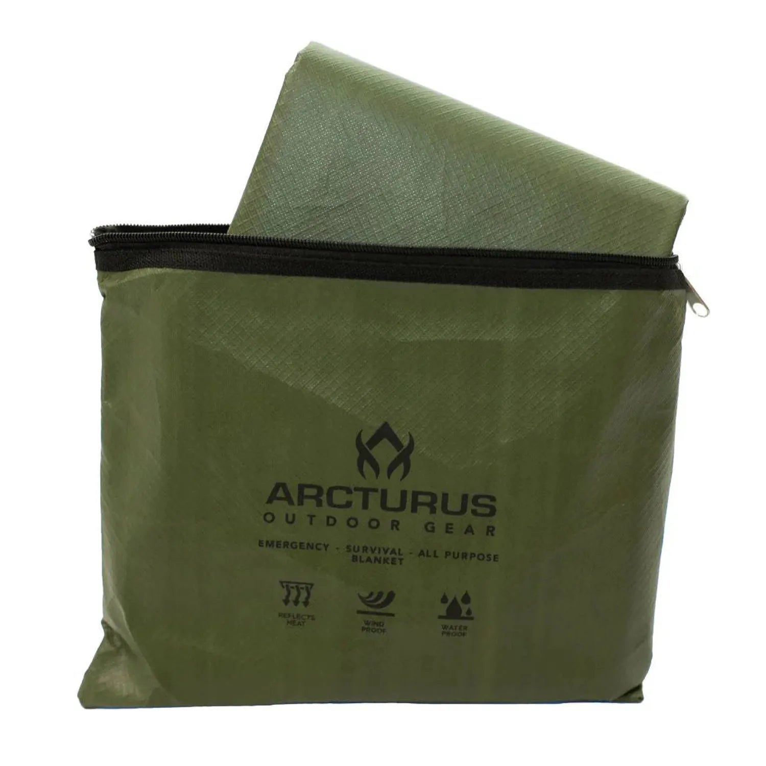 Arcturus All-Weather Outdoor Survival Blanket – Olive Drab (60" x 82")
