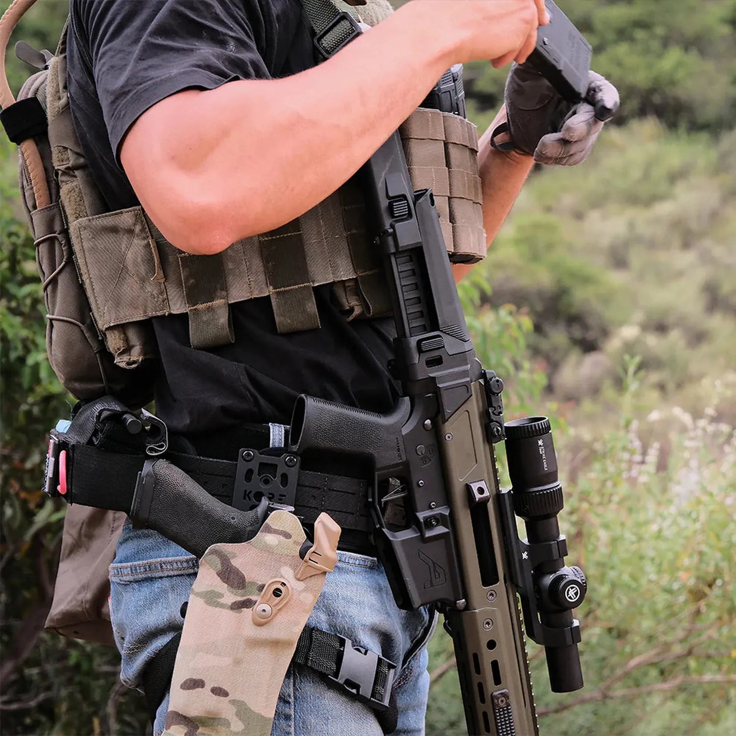 Black Laser Cut MOLLE Battle Belt – Complete Kit