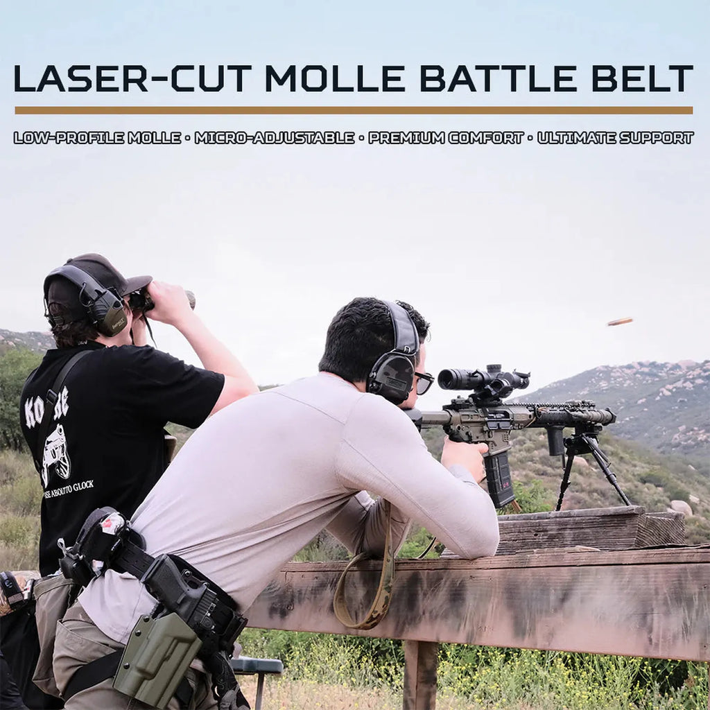 Black Laser Cut MOLLE Battle Belt – Complete Kit