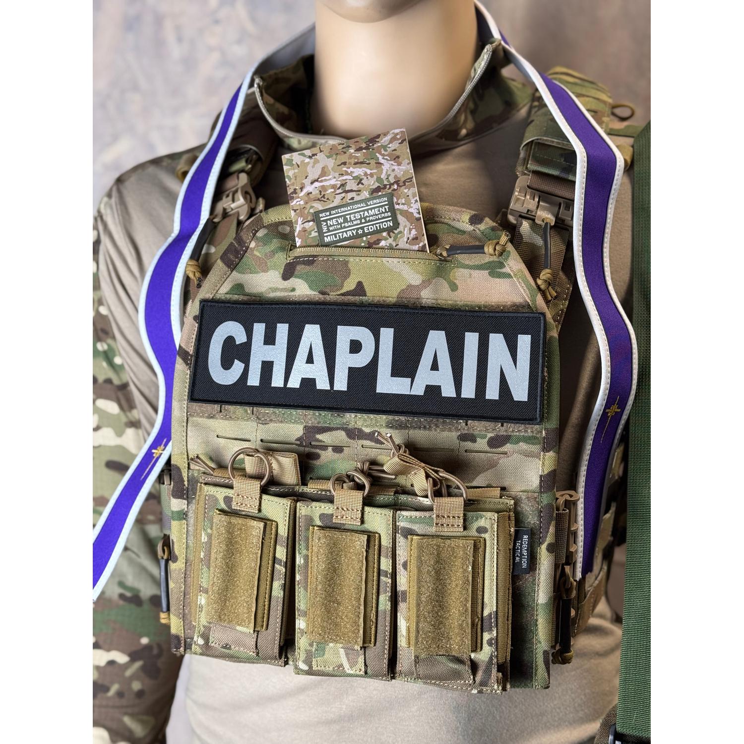 CHAPLAIN Reflective Patch (3” x 10”) Hook and Loop