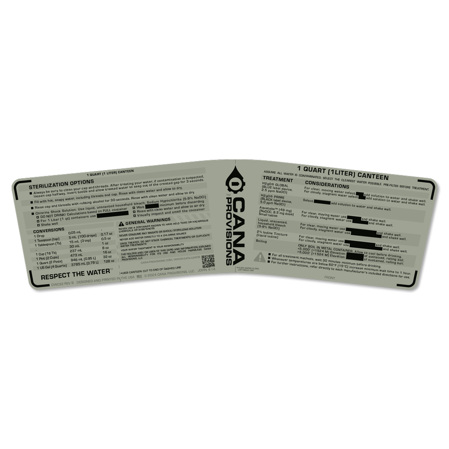 Canteen 1 Liter / 1 Quart Decal