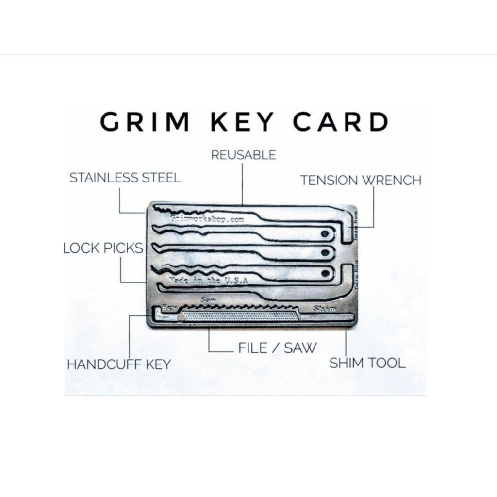 Grim Key Card : Credit Card Lock Pick Set and Escape Kit