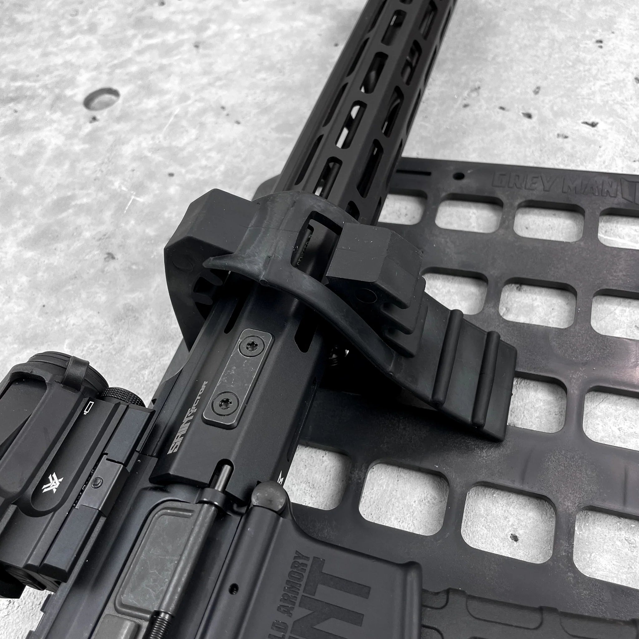Vehicle Rifle Rack – Buttstock Cup Kit + Rubber Clamp + 15.25 x 25 RMP™