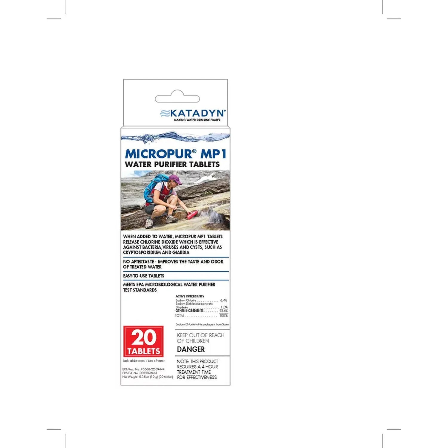 Katadyn Micropur MP1 Water Purifier Tablets (Package of 20)