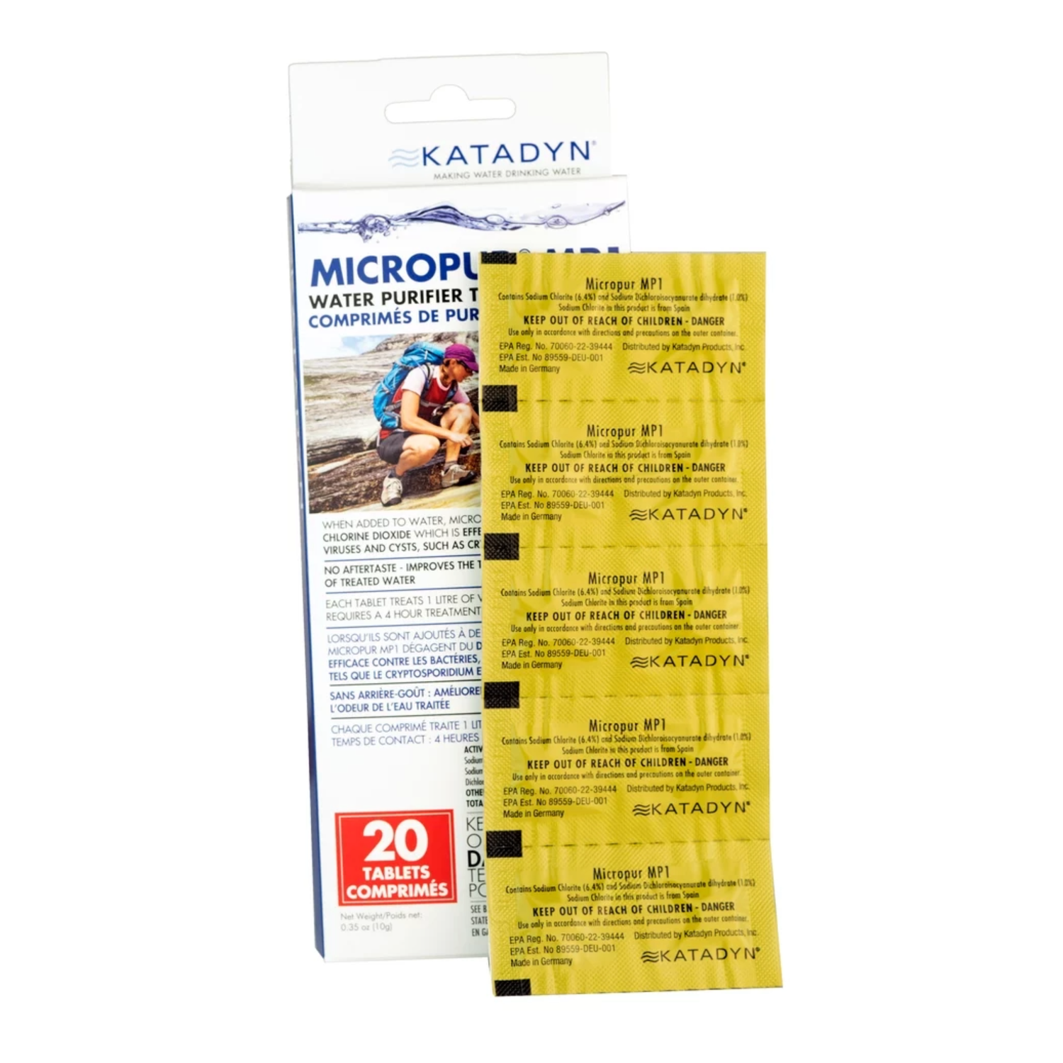 Katadyn Micropur MP1 Water Purifier Tablets (Package of 20)