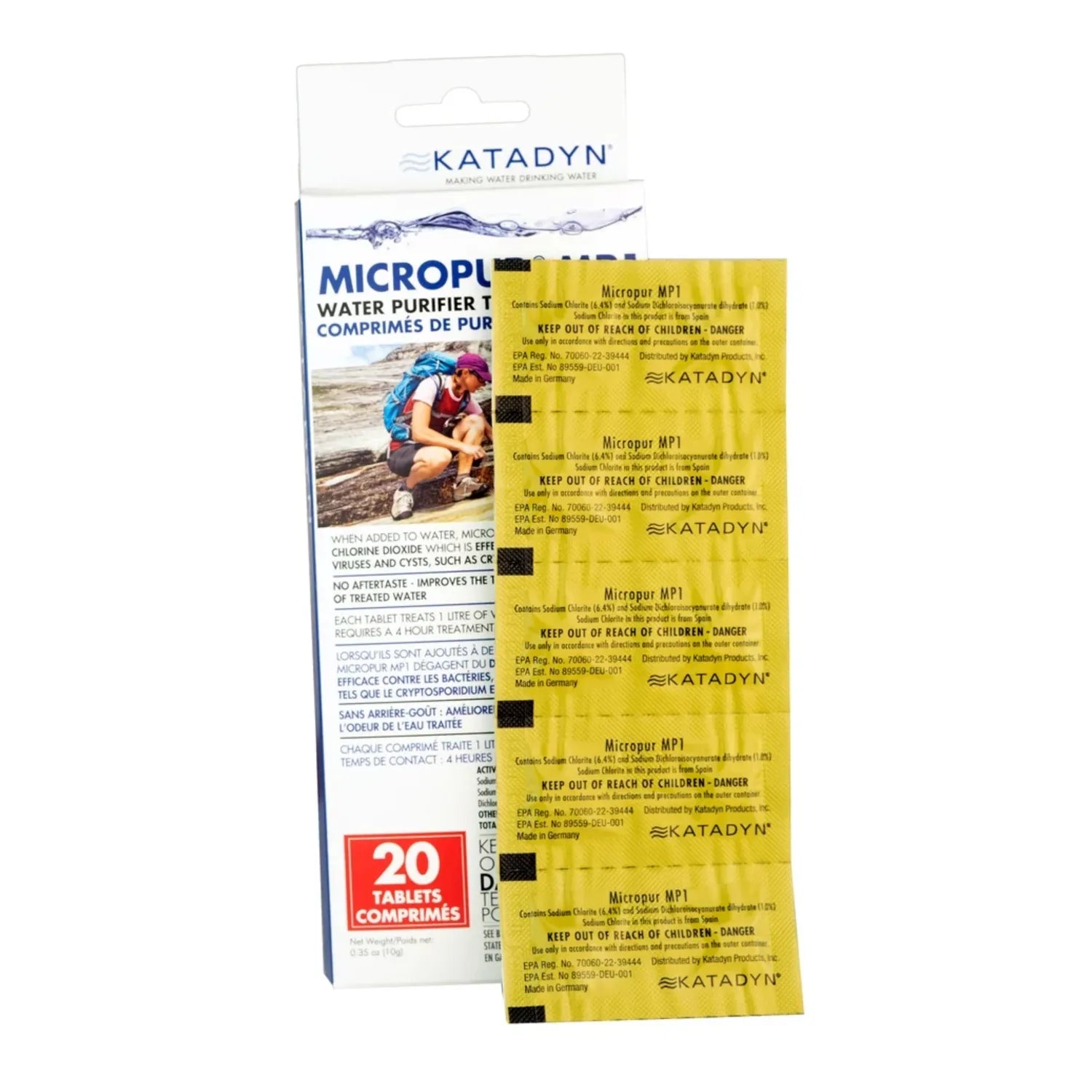 Katadyn Micropur MP1 Water Purifier Tablets (Package of 20)