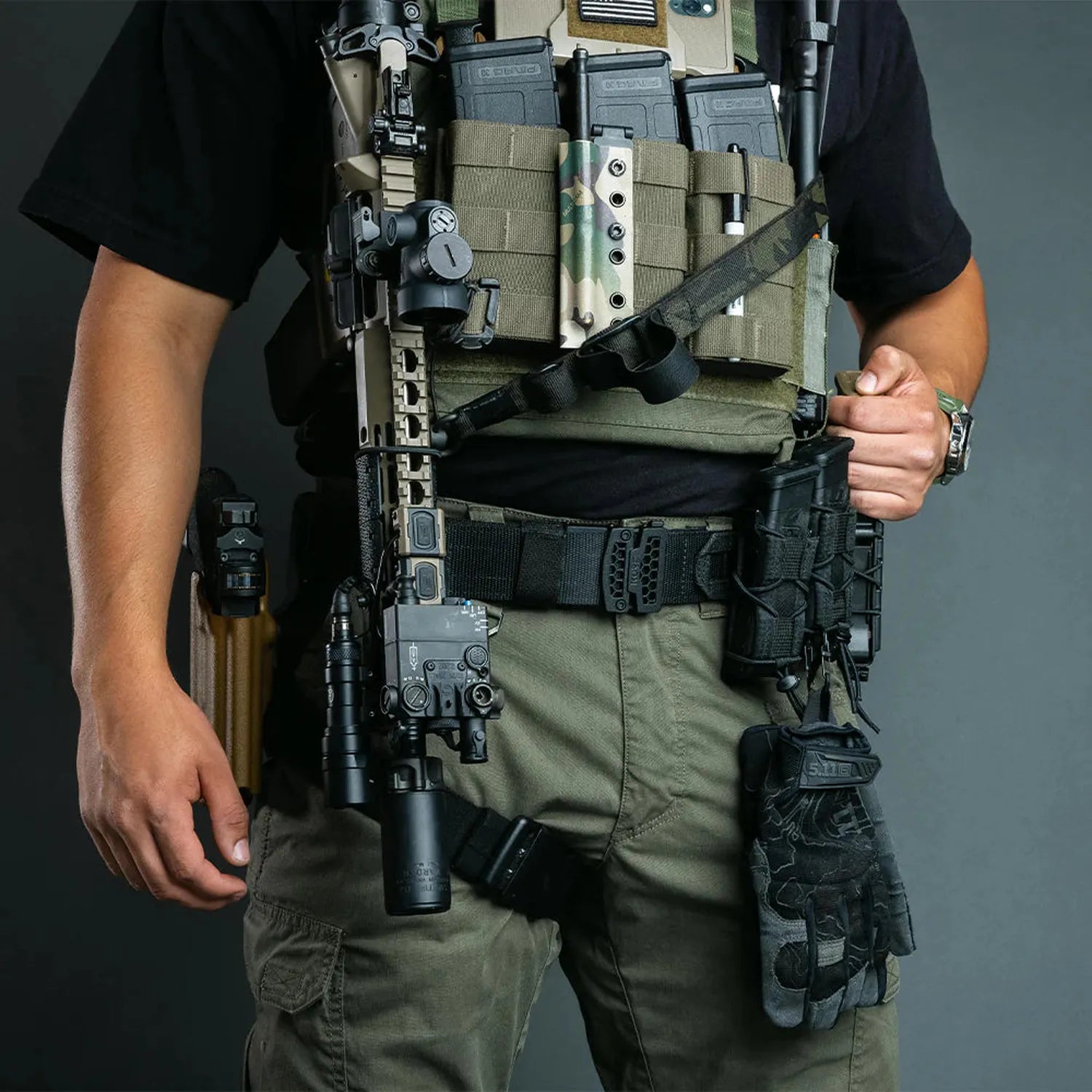 Multicam® Black MOLLE Battle Belt – Complete Kit