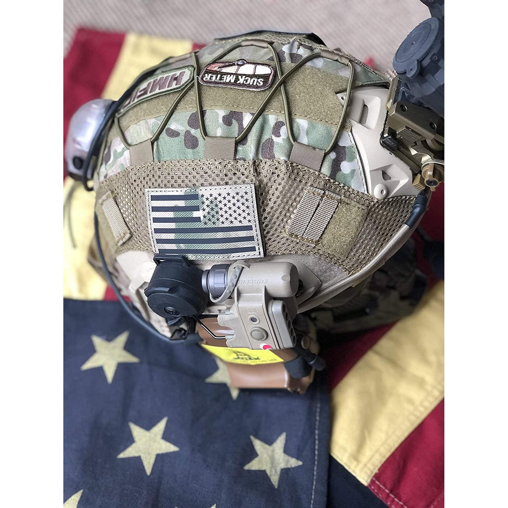 (PAIR of TWO) Reflective 3D US Flag Patch with Hook and Loop