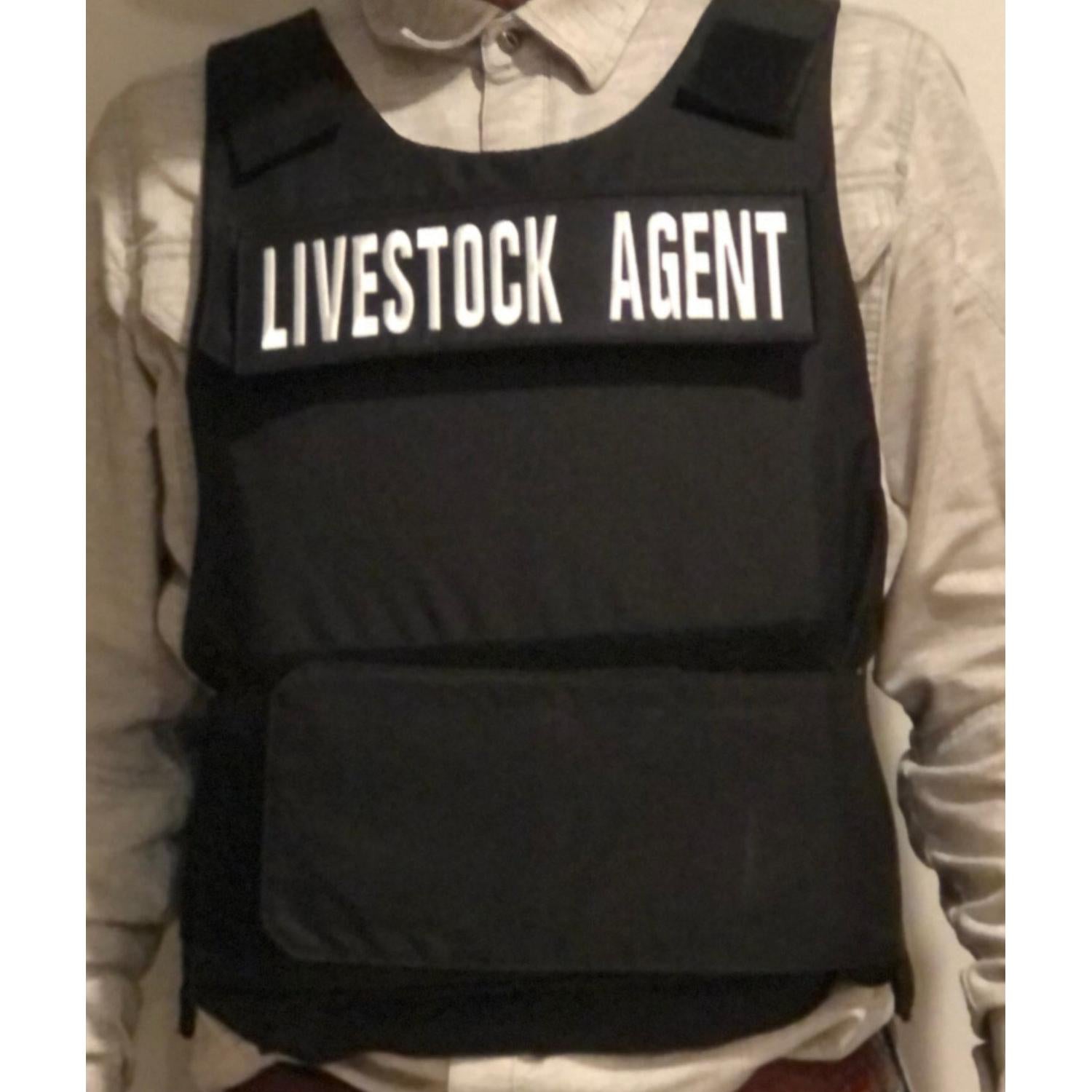 (Pair) LIVESTOCK AGENT Patches (3” x 10”) Hook and Loop