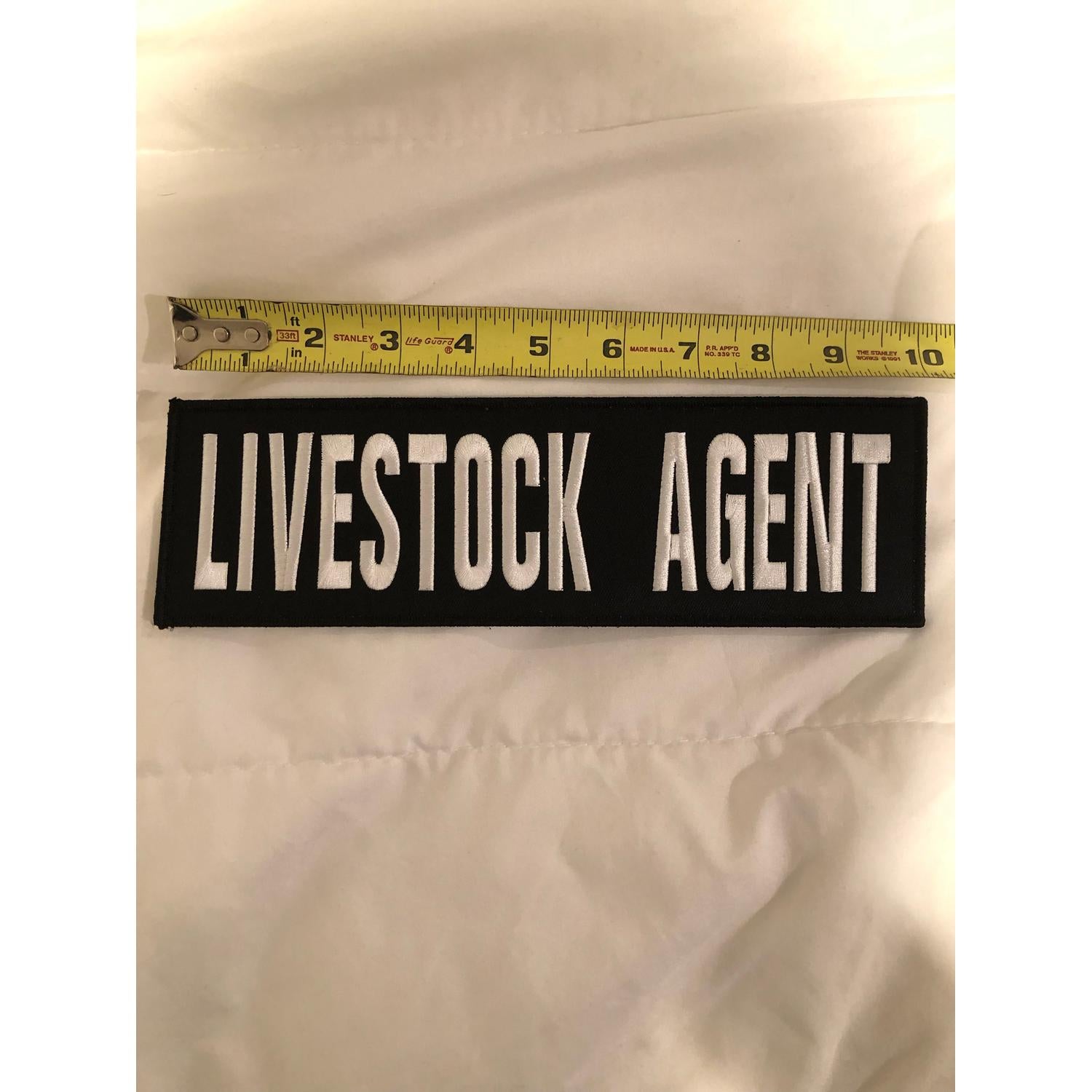 (Pair) LIVESTOCK AGENT Patches (3” x 10”) Hook and Loop