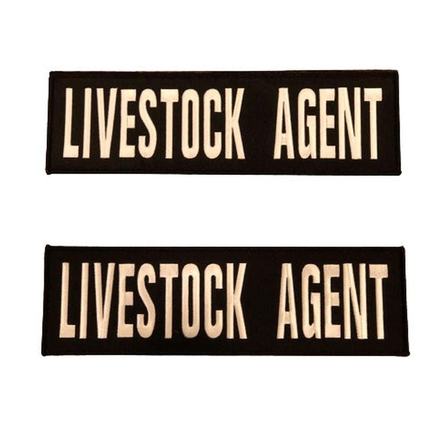 (Pair) LIVESTOCK AGENT Patches (3” x 10”) Hook and Loop