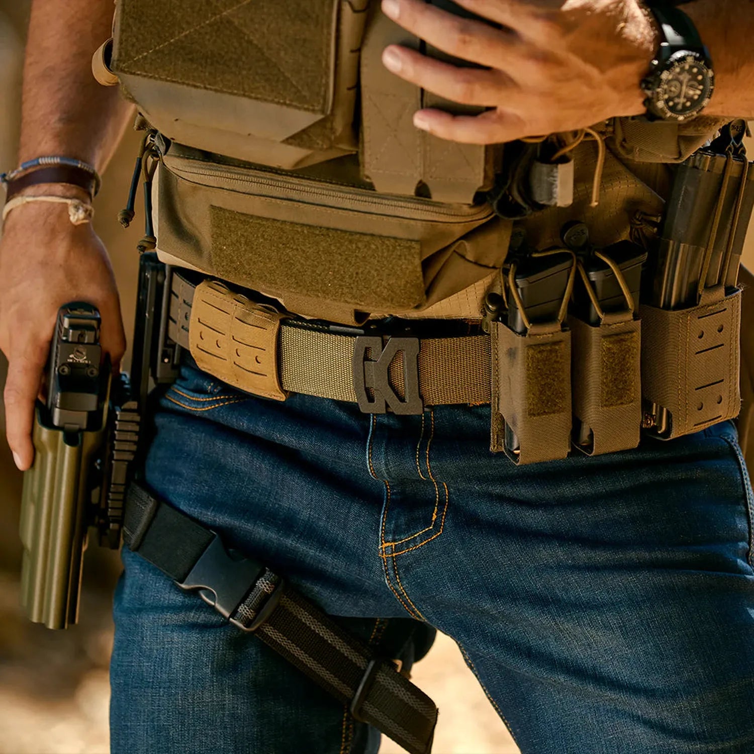 Ranger Green Laser Cut MOLLE Battle Belt – Complete Kit