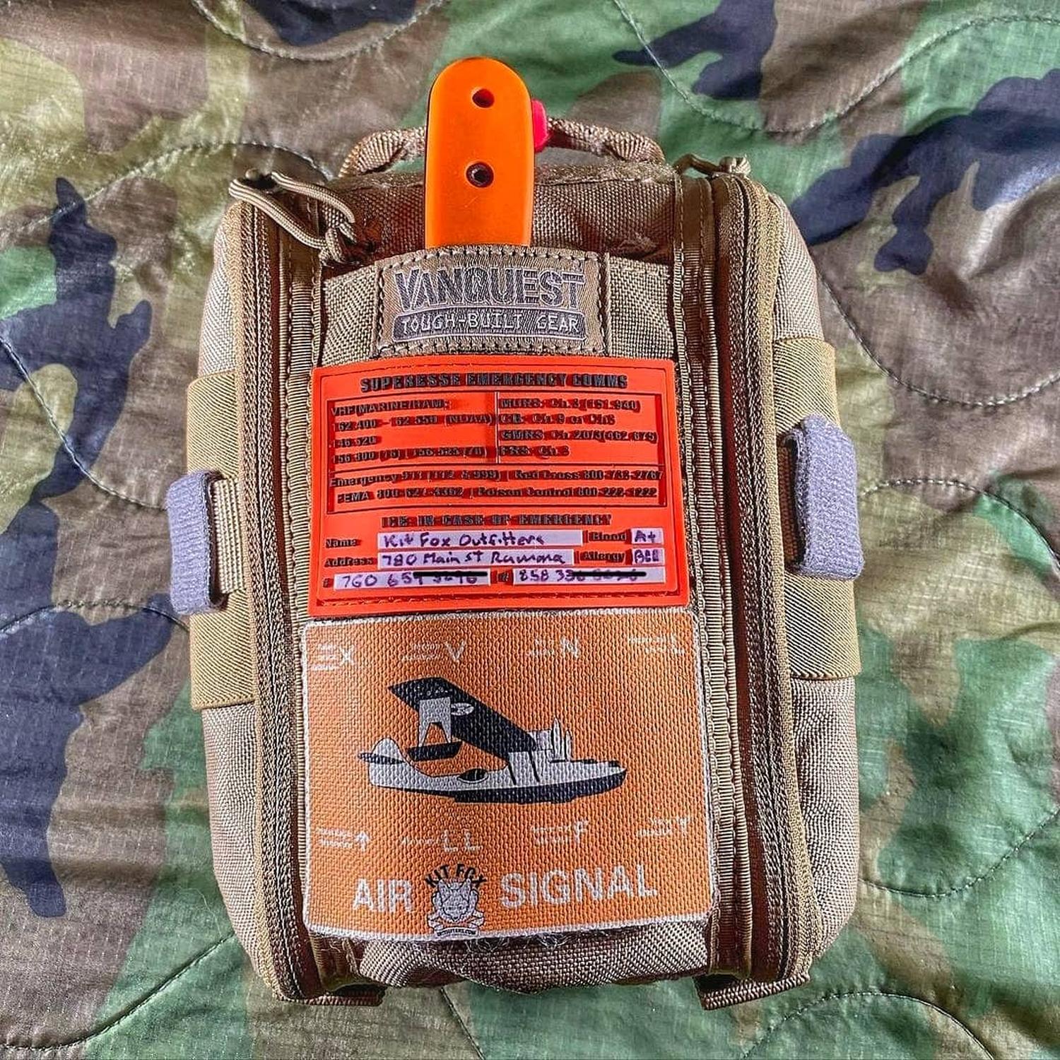 Storage Pocket Patch: Emergency Comms with Radio Frequency/Channel and Telephone Contact Numbers, ICE Card