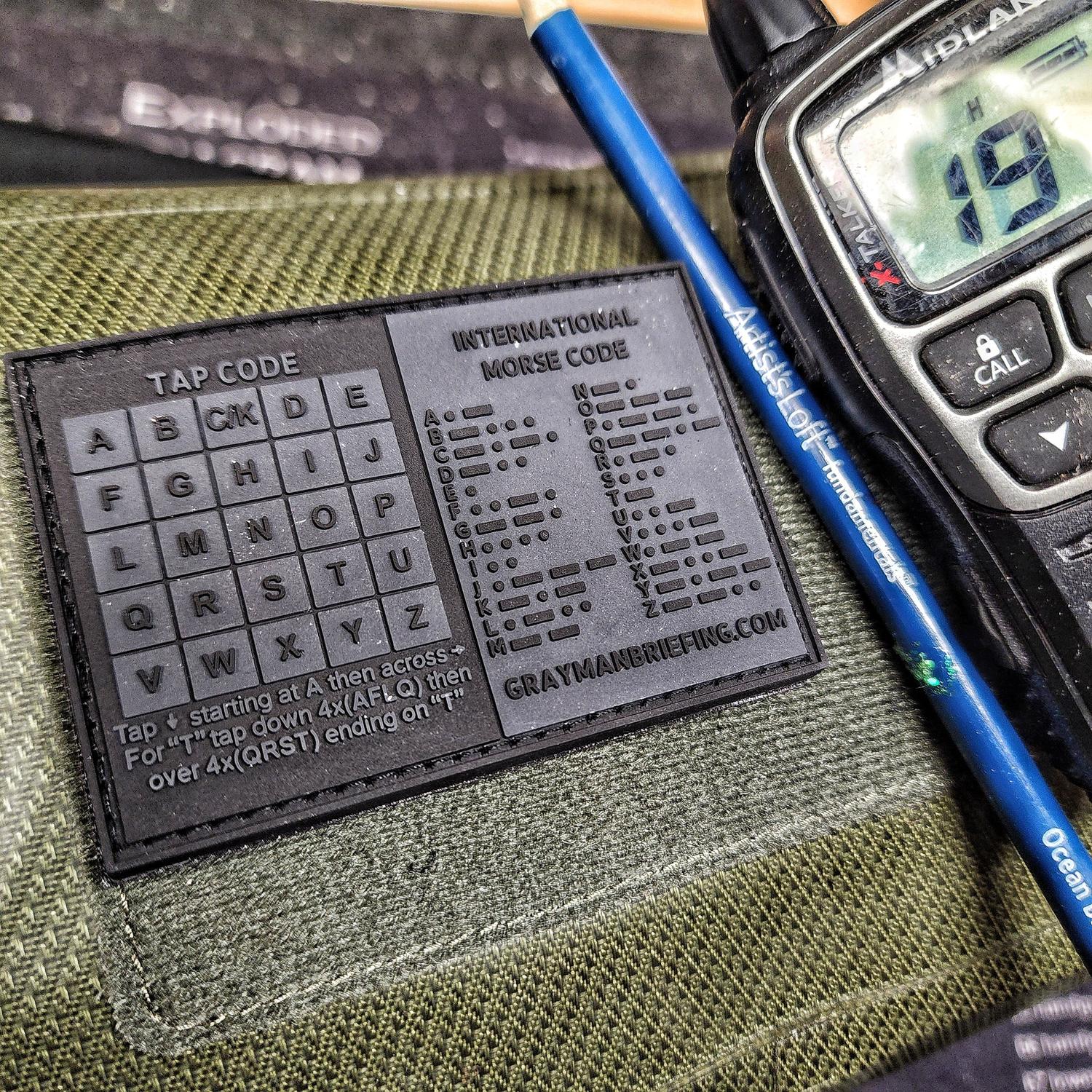 Storage Pocket Patch: Morse and Tap Code