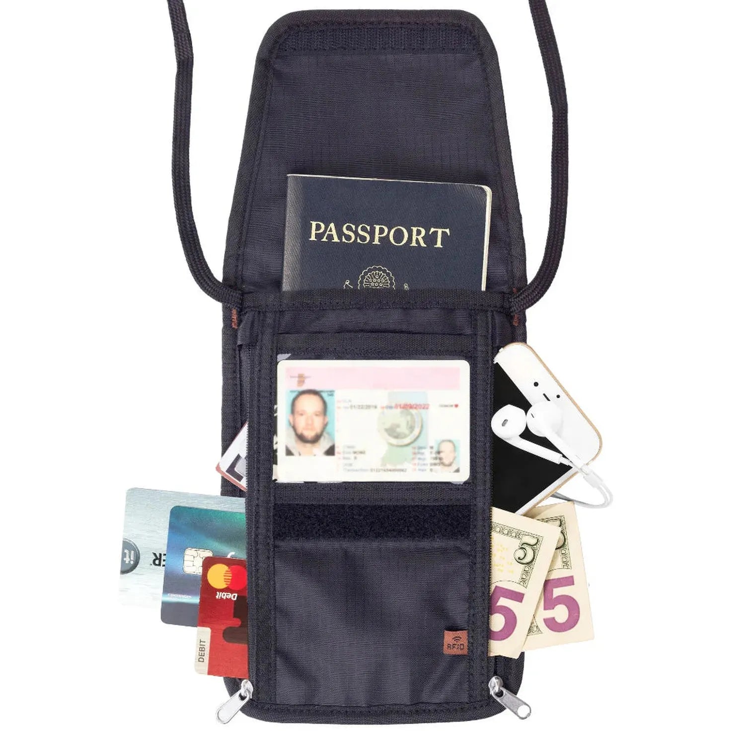 Tarriss Anti-theft Neck Wallet with RFID Protection