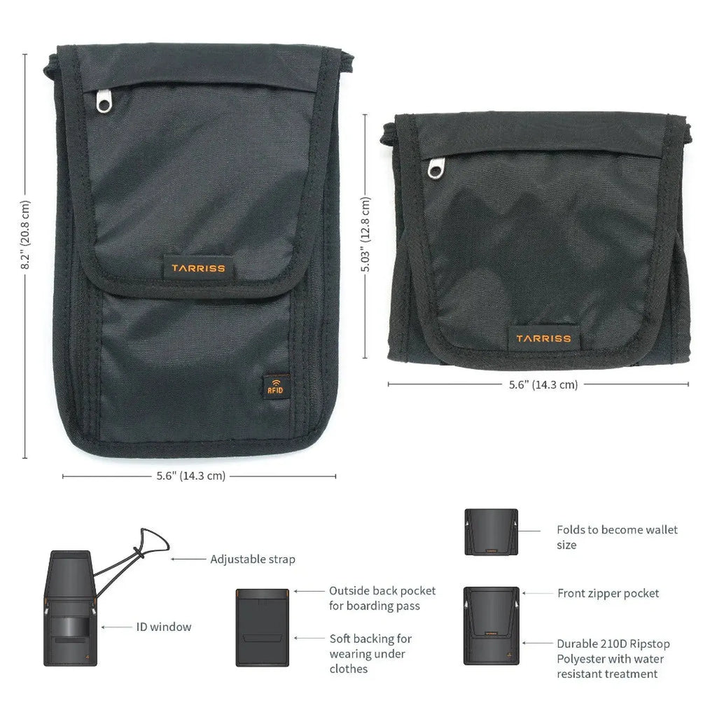 Tarriss Anti-theft Neck Wallet with RFID Protection