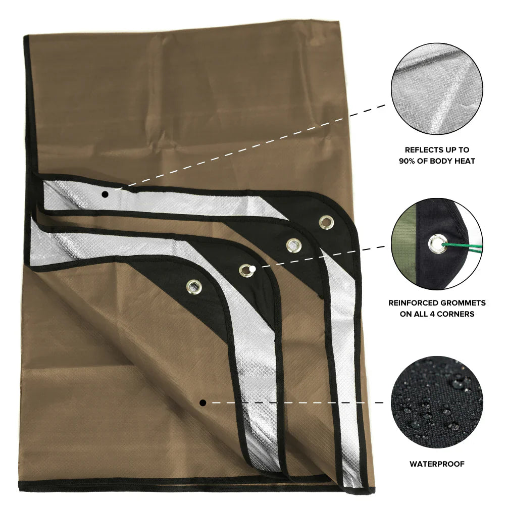 Arcturus All-Weather Outdoor Survival Blanket – Coyote Brown (60" x 82")